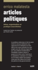 Image for Articles politiques: Idees, organisation et pratique anarchistes