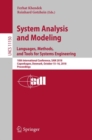 Image for System Analysis and Modeling. Languages, Methods, and Tools for Systems Engineering