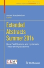 Image for Extended Abstracts Summer 2016: Slow-Fast Systems and Hysteresis: Theory and Applications. (Research Perspectives CRM Barcelona)
