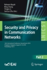 Image for Security and Privacy in Communication Networks : 14th International Conference, SecureComm 2018, Singapore, Singapore, August 8-10, 2018, Proceedings, Part II