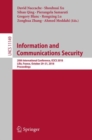 Image for Information and Communications Security: 20th International Conference, Icics 2018, Lille, France, October 29-31, 2018, Proceedings