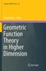 Image for Geometric Function Theory in Higher Dimension