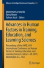 Image for Advances in Human Factors in Training, Education, and Learning Sciences : Proceedings of the AHFE 2019 International Conference on Human Factors in Training, Education, and Learning Sciences, July 24-