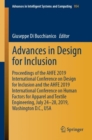 Image for Advances in Design for Inclusion : Proceedings of the AHFE 2019 International Conference on Design for Inclusion and the AHFE 2019 International Conference on Human Factors for Apparel and Textile Eng