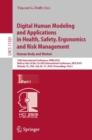 Image for Digital Human Modeling and Applications in Health, Safety, Ergonomics and Risk Management. Human Body and Motion : 10th International Conference, DHM 2019, Held as Part of the 21st HCI International C