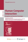 Image for Human-Computer Interaction. Recognition and Interaction Technologies