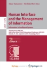 Image for Human Interface and the Management of Information. Information in Intelligent Systems : Thematic Area, HIMI 2019, Held as Part of the 21st HCI International Conference, HCII 2019, Orlando, FL, USA, Ju