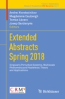 Image for Extended Abstracts Spring 2018: Singularly Perturbed Systems, Multiscale Phenomena and Hysteresis : Theory and Applications