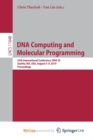Image for DNA Computing and Molecular Programming