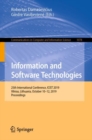 Image for Information and Software Technologies : 25th International Conference, ICIST 2019, Vilnius, Lithuania, October 10–12, 2019, Proceedings