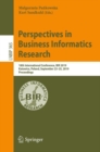 Image for Perspectives in Business Informatics Research : 18th International Conference, BIR 2019, Katowice, Poland, September 23–25, 2019, Proceedings
