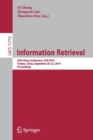 Image for Information Retrieval : 25th China Conference, CCIR 2019, Fuzhou, China, September 20–22, 2019, Proceedings