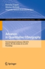 Image for Advances in Quantitative Ethnography: First International Conference, Icqe 2019, Madison, Wi, Usa, October 20-22, 2019, Proceedings