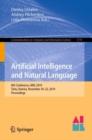 Image for Artificial Intelligence and Natural Language : 8th Conference, AINL 2019, Tartu, Estonia, November 20–22, 2019, Proceedings