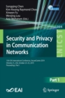 Image for Security and Privacy in Communication Networks : 15th EAI International Conference, SecureComm 2019, Orlando, FL, USA, October 23-25, 2019, Proceedings, Part I