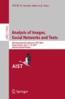 Image for Analysis of Images, Social Networks and Texts: 8th International Conference, AIST 2019, Kazan, Russia, July 17-19, 2019, Revised Selected Papers : 11832