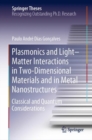 Image for Plasmonics and Light-Matter Interactions in Two-Dimensional Materials and in Metal Nanostructures: Classical and Quantum Considerations