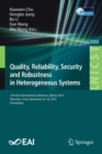 Image for Quality, Reliability, Security and Robustness in Heterogeneous Systems : 15th EAI International Conference, QShine 2019, Shenzhen, China, November 22–23, 2019, Proceedings