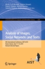 Image for Analysis of Images, Social Networks and Texts: 8th International Conference, AIST 2019, Kazan, Russia, July 17-19, 2019 Revised Selected Papers : 1086
