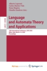 Image for Language and Automata Theory and Applications : 14th International Conference, LATA 2020, Milan, Italy, March 4-6, 2020, Proceedings