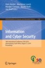 Image for Information and Cyber Security : 18th International Conference, ISSA 2019, Johannesburg, South Africa, August 15, 2019, Proceedings