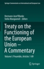 Image for Treaty on the Functioning of the European Union - A Commentary : Volume I: Preamble, Articles 1-89