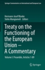 Image for Treaty on the Functioning of the European Union - A Commentary: Volume I: Preamble, Articles 1-89