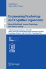 Image for Engineering Psychology and Cognitive Ergonomics. Mental Workload, Human Physiology, and Human Energy : 17th International Conference, EPCE 2020, Held as Part of the 22nd HCI International Conference, 