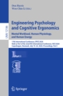 Image for Engineering Psychology and Cognitive Ergonomics Part I: Mental Workload, Human Physiology, and Human Energy : 17th International Conference, EPCE 2020, Held as Part of the 22nd HCI International Conference, HCII 2020, Copenhagen, Denmark, July 19-24, 2020, Proceedings