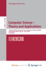 Image for Computer Science - Theory and Applications : 15th International Computer Science Symposium in Russia, CSR 2020, Yekaterinburg, Russia, June 29 - July 3, 2020, Proceedings