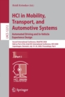 Image for HCI in Mobility, Transport, and Automotive Systems. Automated Driving and In-Vehicle Experience Design : Second International Conference, MobiTAS 2020, Held as Part of the 22nd HCI International Confe