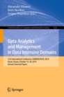 Image for Data Analytics and Management in Data Intensive Domains: 21st International Conference, DAMDID/RCDL 2019, Kazan, Russia, October 15-18, 2019, Revised Selected Papers