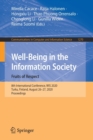 Image for Well-Being in the Information Society. Fruits of Respect : 8th International Conference, WIS 2020, Turku, Finland, August 26–27, 2020, Proceedings