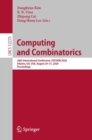 Image for Computing and Combinatorics : 26th International Conference, COCOON 2020, Atlanta, GA, USA, August 29–31, 2020, Proceedings