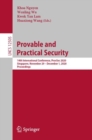 Image for Provable and Practical Security : 14th International Conference, ProvSec 2020, Singapore, November 29 – December 1, 2020, Proceedings