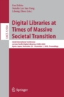Image for Digital Libraries at Times of Massive Societal Transition : 22nd International Conference on Asia-Pacific Digital Libraries, ICADL 2020, Kyoto, Japan, November 30 – December 1, 2020, Proceedings