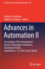 Image for Advances in automation II  : proceedings of the International Russian Automation Conference, RusAutoConf2020, September 6-12, 2020, Sochi, Russia
