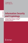Image for Information Security and Cryptology