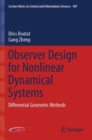 Image for Observer design for nonlinear dynamical systems  : differential geometric methods