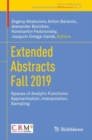 Image for Extended Abstracts Fall 2019: Spaces of Analytic Functions: Approximation, Interpolation, Sampling. (Research Perspectives CRM Barcelona)