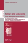 Image for Culture and Computing. Design Thinking and Cultural Computing
