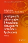 Image for Developments in Information &amp; Knowledge Management for Business Applications: Volume 3