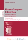 Image for Human-Computer Interaction. Interaction Techniques and Novel Applications
