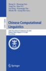 Image for Chinese Computational Linguistics: 20th China National Conference, CCL 2021, Hohhot, China, August 13-15, 2021, Proceedings