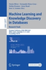 Image for Machine Learning and Knowledge Discovery in Databases. Research Track
