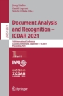 Image for Document Analysis and Recognition – ICDAR 2021 : 16th International Conference, Lausanne, Switzerland, September 5–10, 2021, Proceedings, Part I