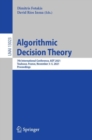 Image for Algorithmic Decision Theory: 7th International Conference, ADT 2021, Toulouse, France, November 3-5, 2021, Proceedings : 13023