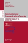 Image for Information and Communications Security: 23rd International Conference, ICICS 2021, Chongqing, China, November 19-21, 2021, Proceedings, Part II