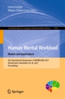 Image for Human Mental Workload: Models and Applications: 5th International Symposium, H-WORKLOAD 2021, Virtual Event, November 24-26, 2021, Proceedings : 1493