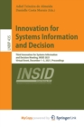 Image for Innovation for Systems Information and Decision : Third Innovation for Systems Information and Decision Meeting, INSID 2021, Virtual Event, December 1-3, 2021, Proceedings